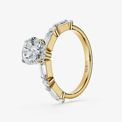 Marcelline Baguette & Round Diamond Ring