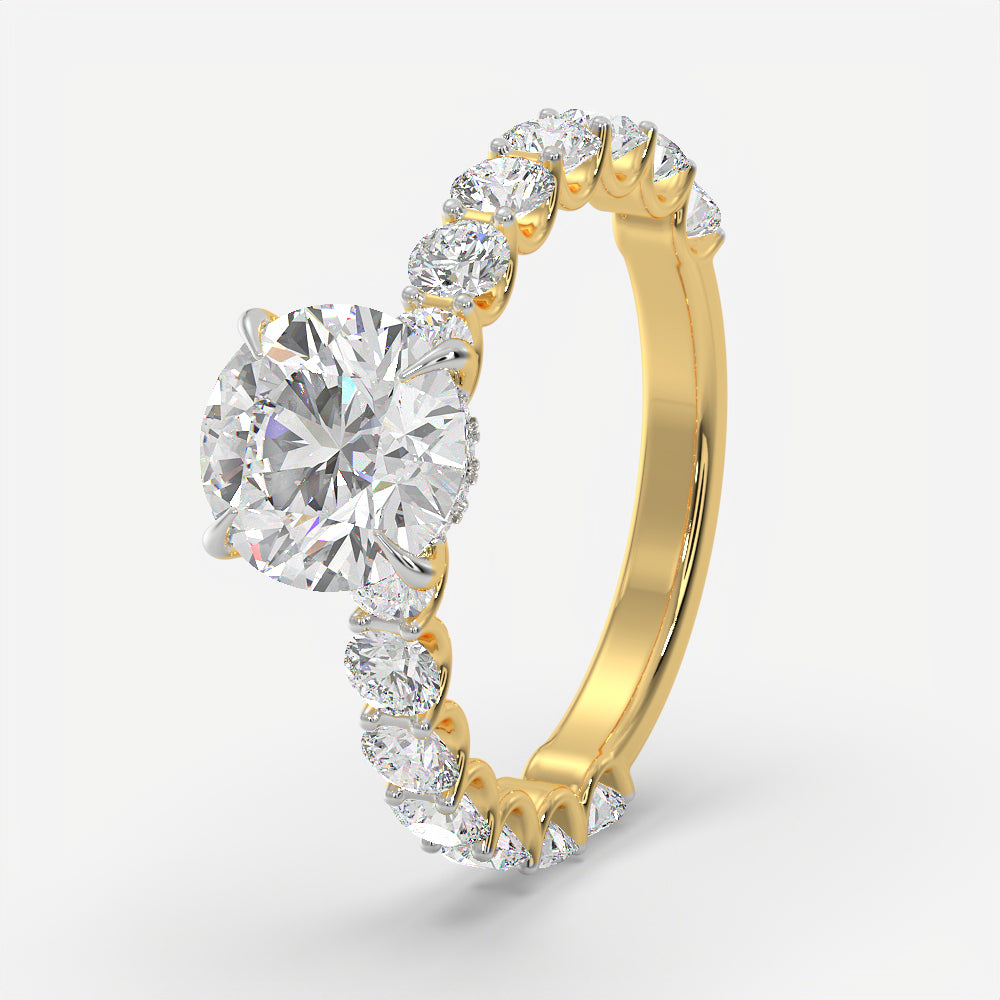 Cascade Solitaire Diamond Ring