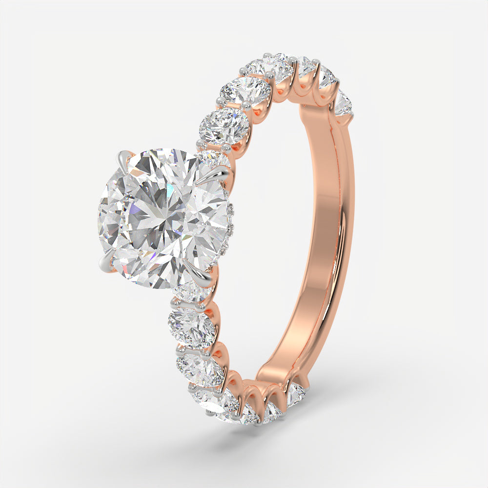 Cascade Solitaire Diamond Ring