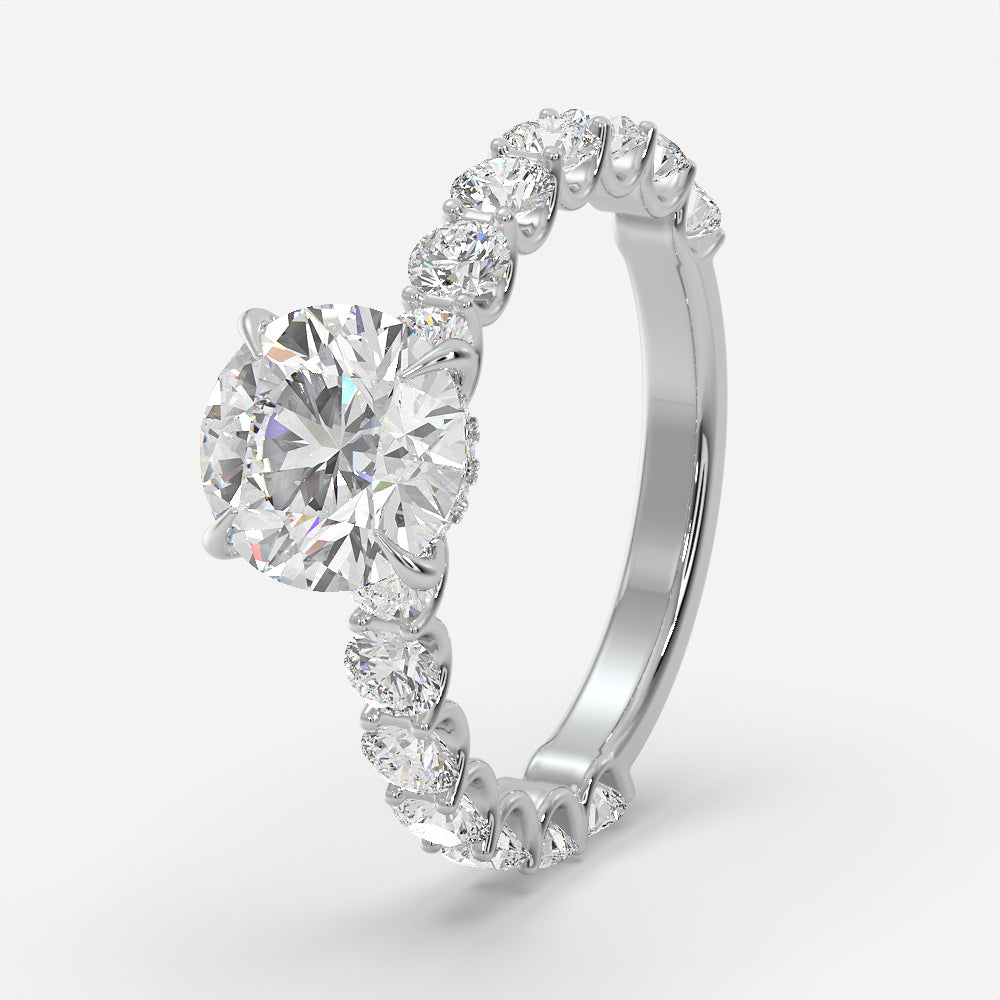Cascade Solitaire Diamond Ring