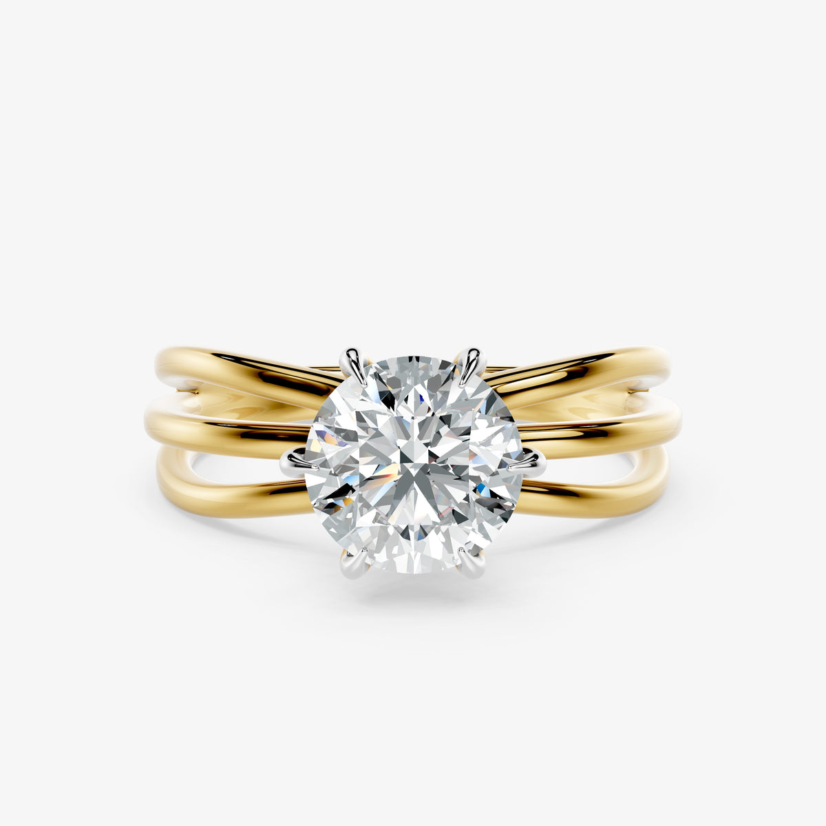 Avira Triple Band Solitaire Ring