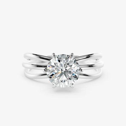 Avira Triple Band Solitaire Ring
