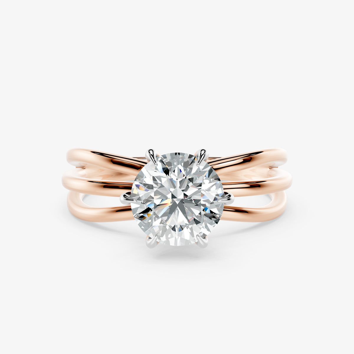 Avira Triple Band Solitaire Ring