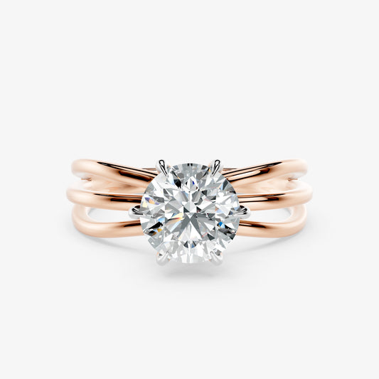 Avira Triple Band Solitaire Ring