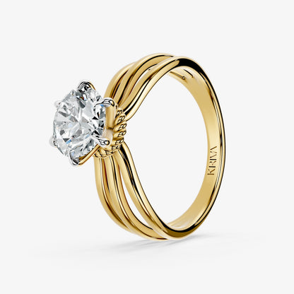 Avira Triple Band Solitaire Ring