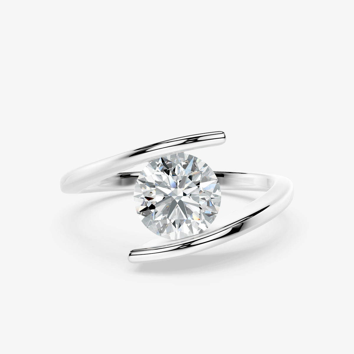 Sorelle Round Diamond Crossover Ring