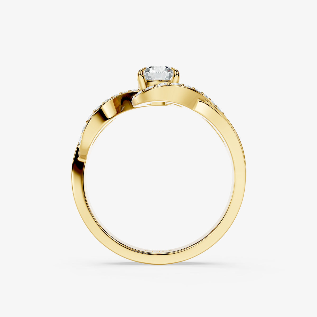 Aurelle Round Diamond Ribbon Ring