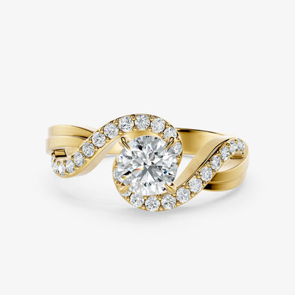 Aurelle Round Diamond Ribbon Ring