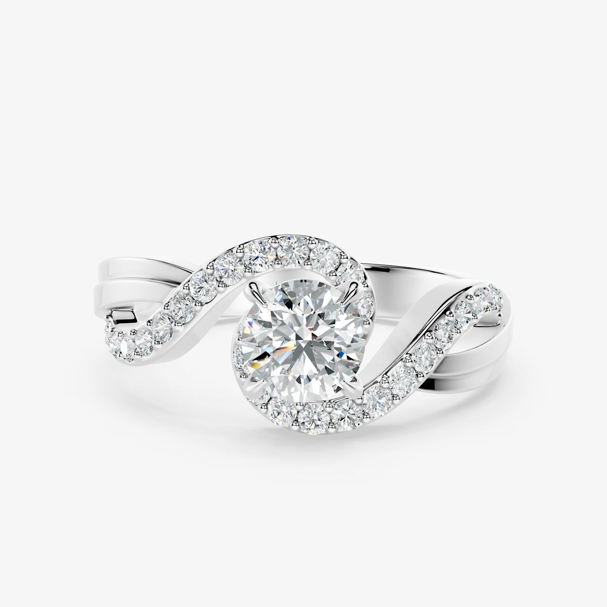 Aurelle Round Diamond Ribbon Ring