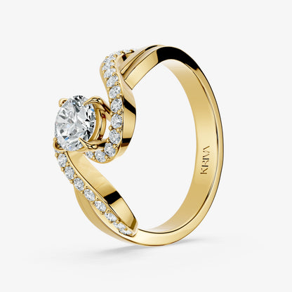 Aurelle Round Diamond Ribbon Ring