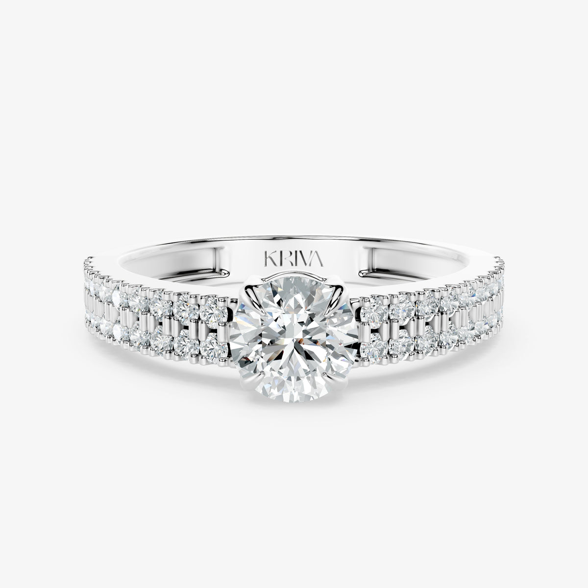 Twin Strand Solitaire Diamond Ring