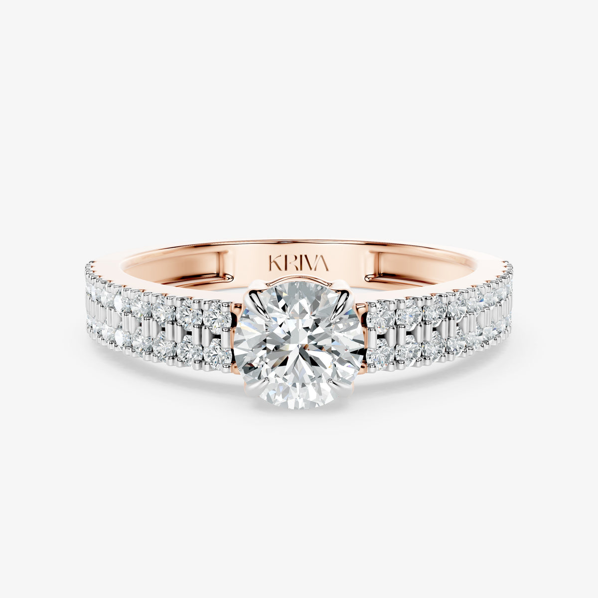 Twin Strand Solitaire Diamond Ring