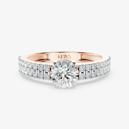 Twin Strand Solitaire Diamond Ring
