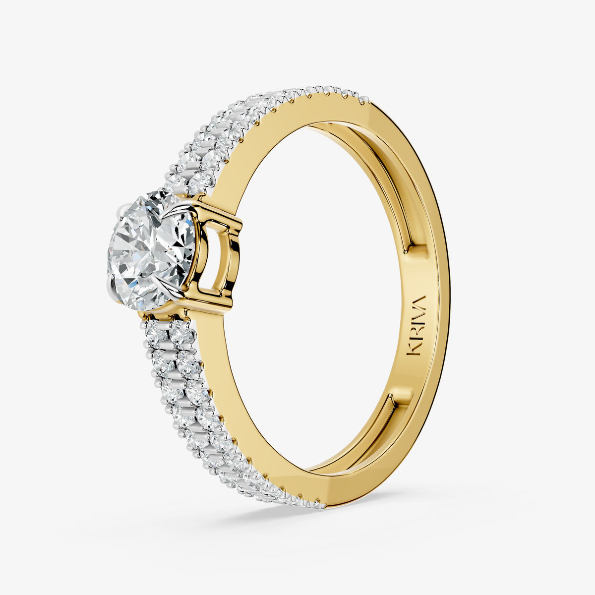 Twin Strand Solitaire Diamond Ring