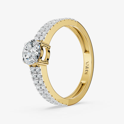 Twin Strand Solitaire Diamond Ring