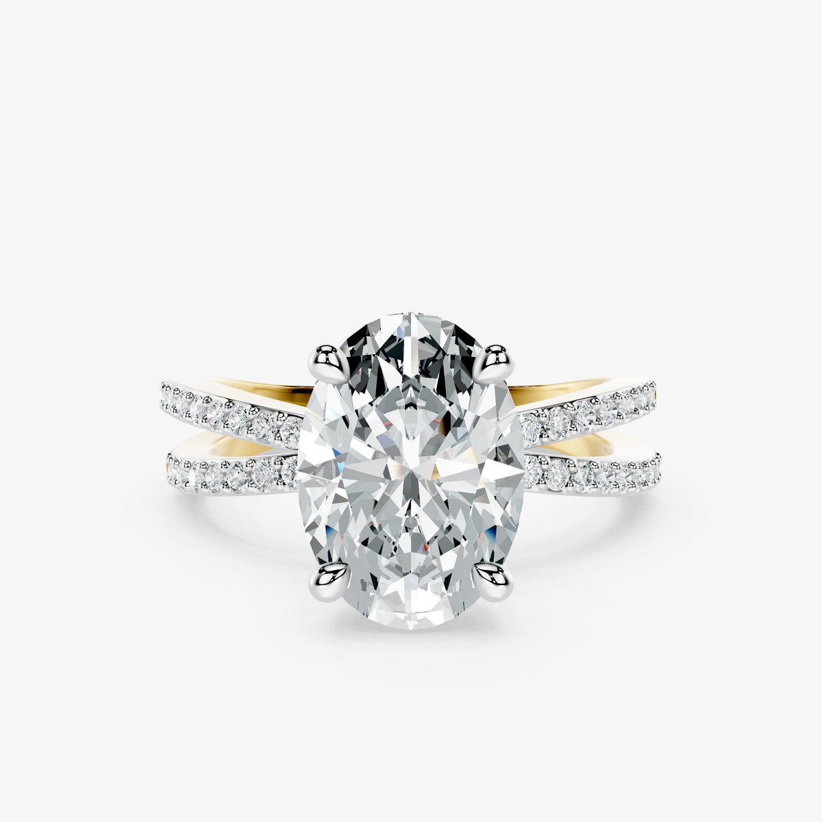 Oval Interlace Diamond Ring