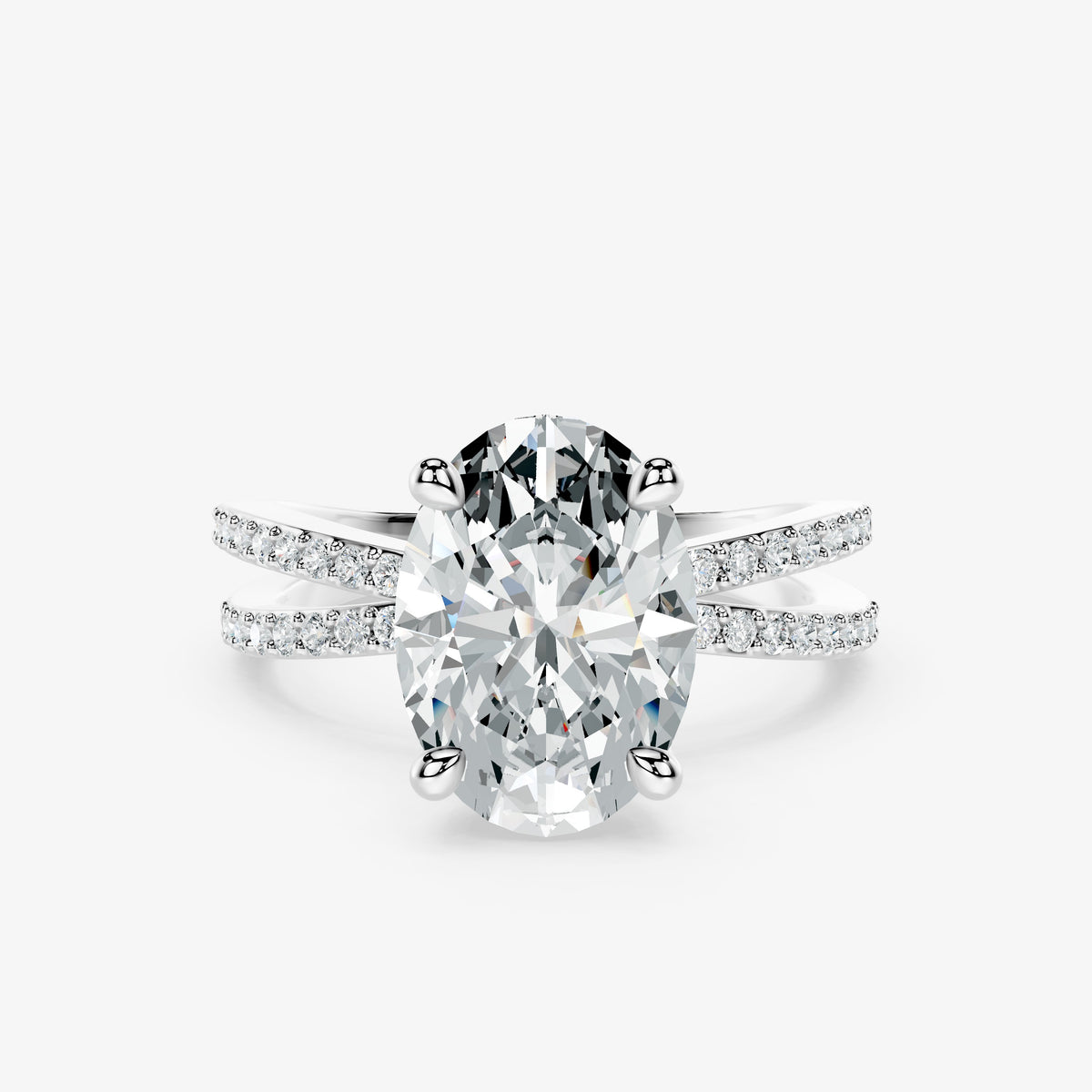 Oval Interlace Diamond Ring