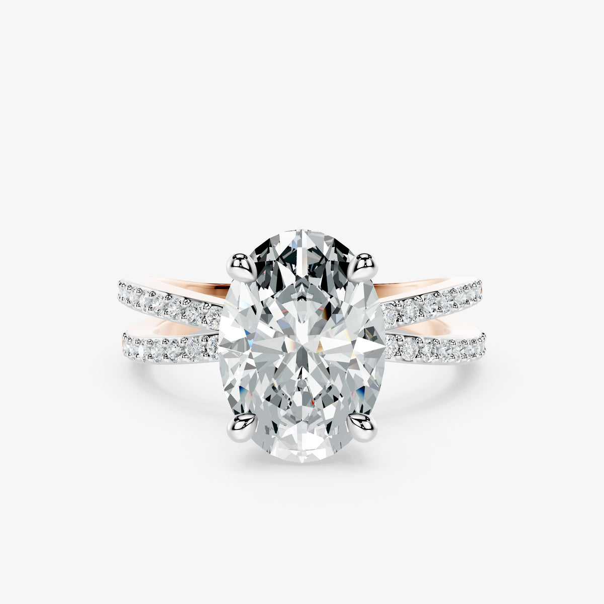 Oval Interlace Diamond Ring
