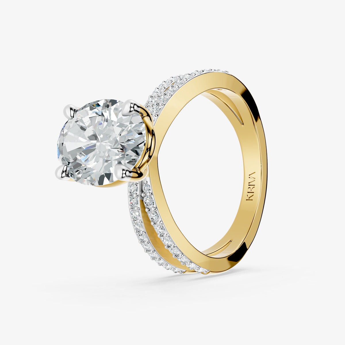 Oval Interlace Diamond Ring