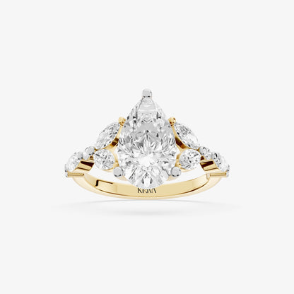 Pear Petal Diamond Ring