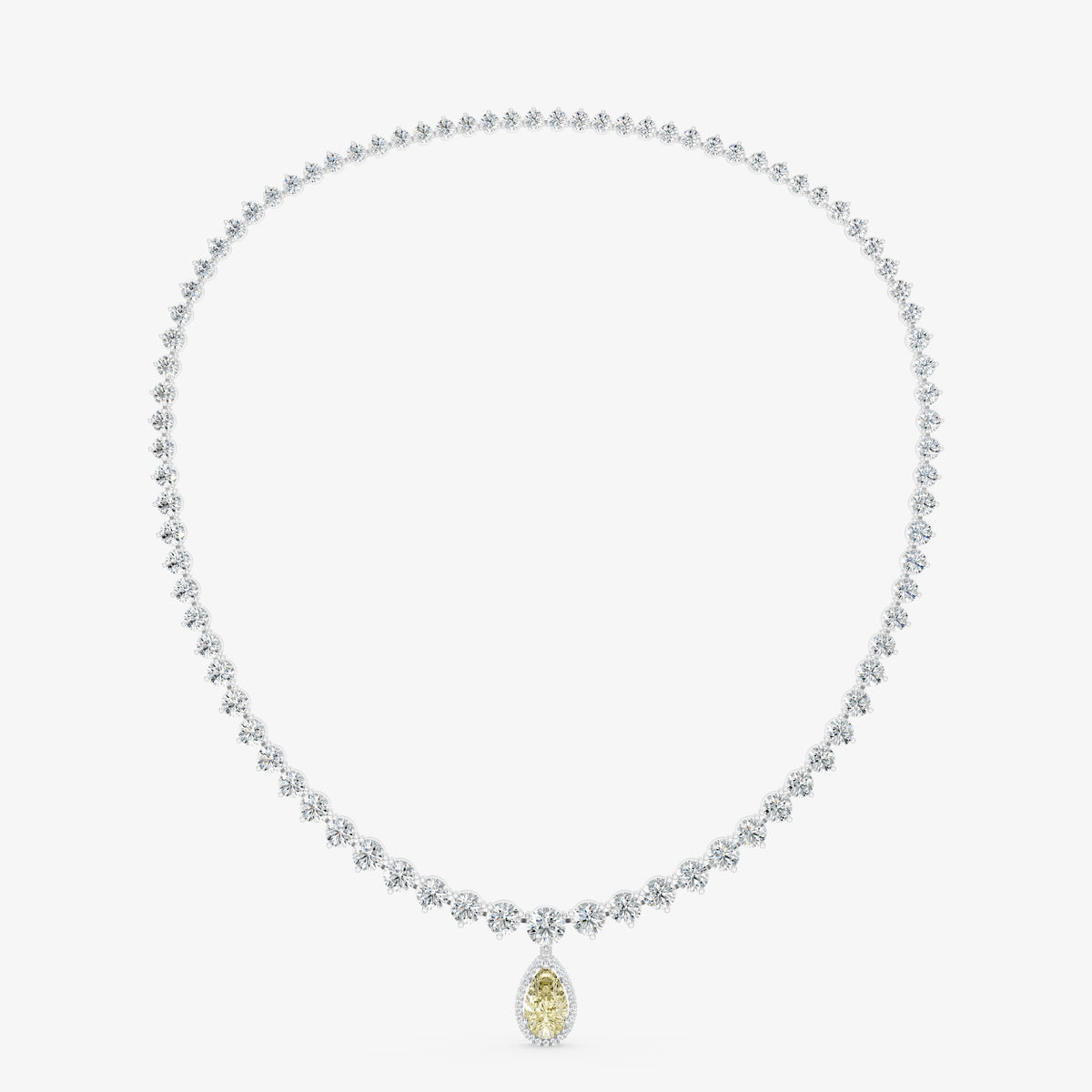 Convertible Graduated Diamond Riviera & Emerald Drop Necklace