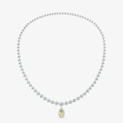 Convertible Graduated Diamond Riviera & Emerald Drop Necklace