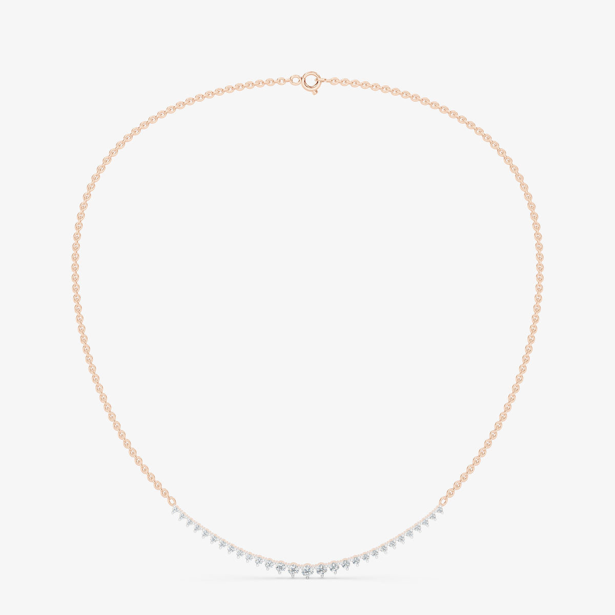 Dainty Graduated Diamond Chain Necklace