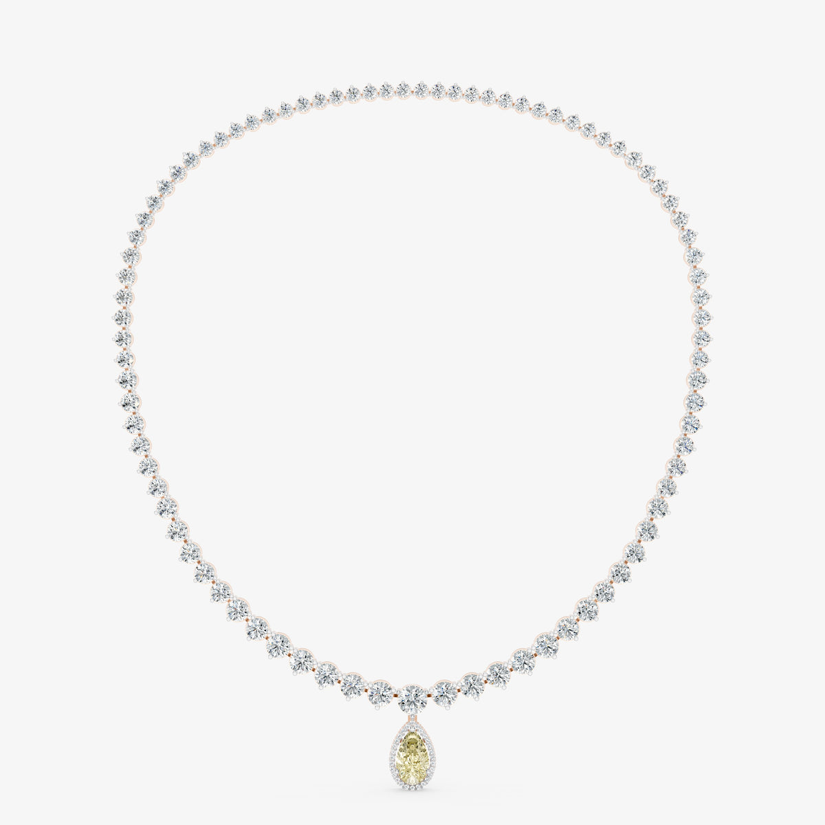 Convertible Graduated Diamond Riviera & Emerald Drop Necklace