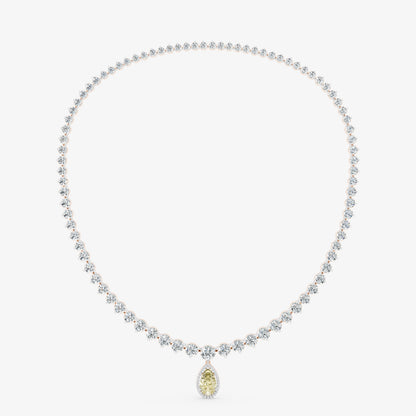 Convertible Graduated Diamond Riviera & Emerald Drop Necklace