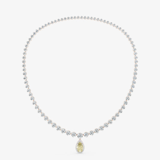 Convertible Graduated Diamond Riviera & Emerald Drop Necklace