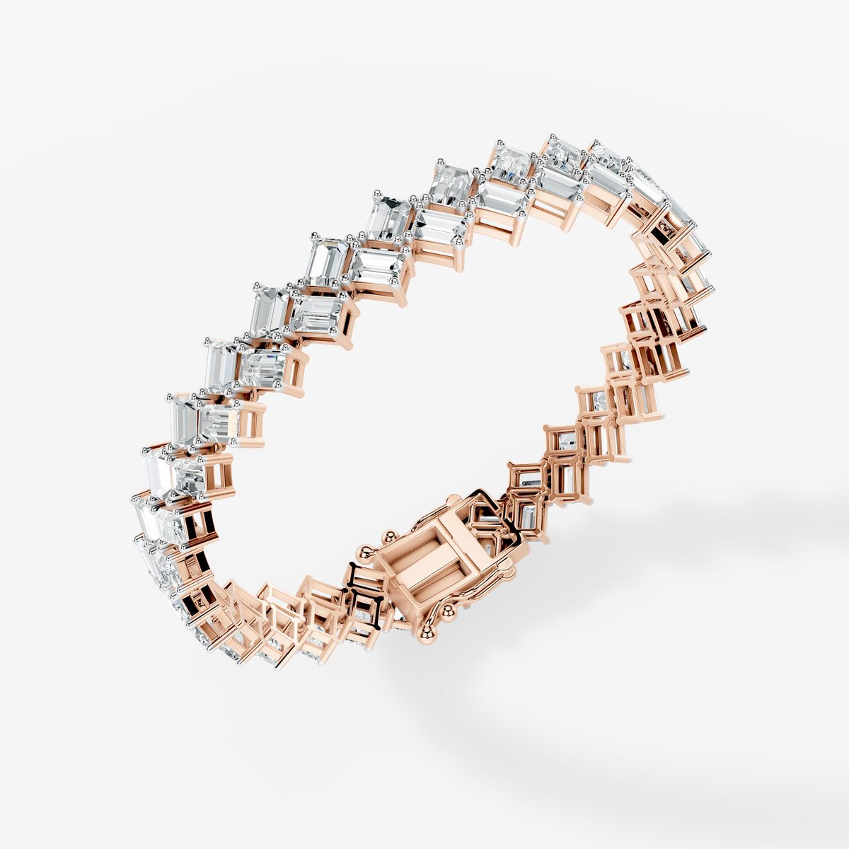 Emerald Cut Geometric Diamond Bracelet