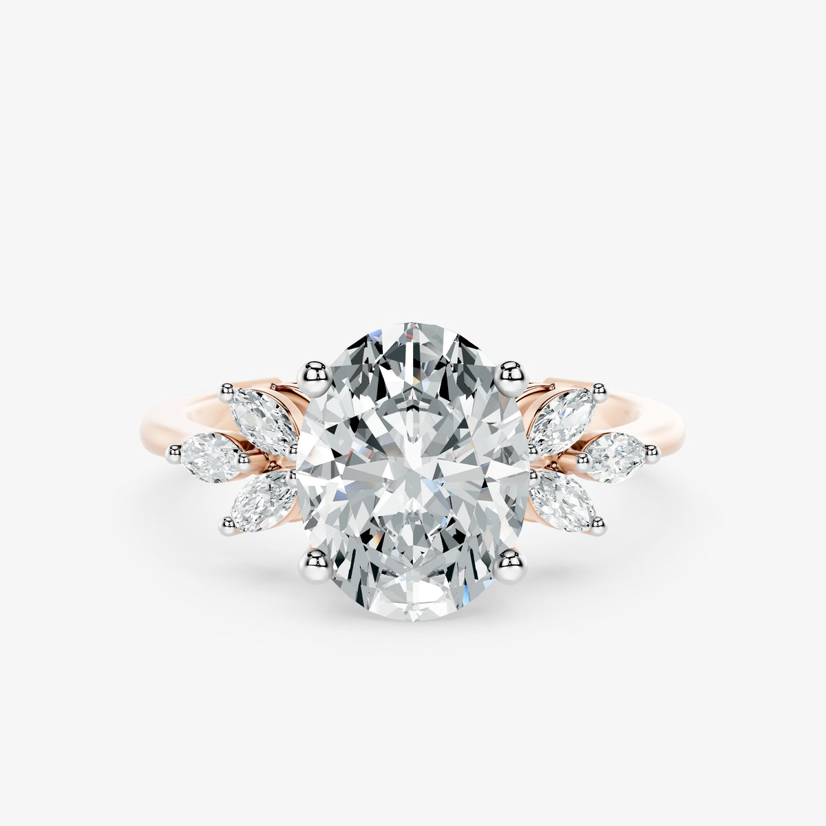 Oval Flourish Diamond Ring