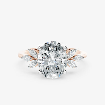 Oval Flourish Diamond Ring