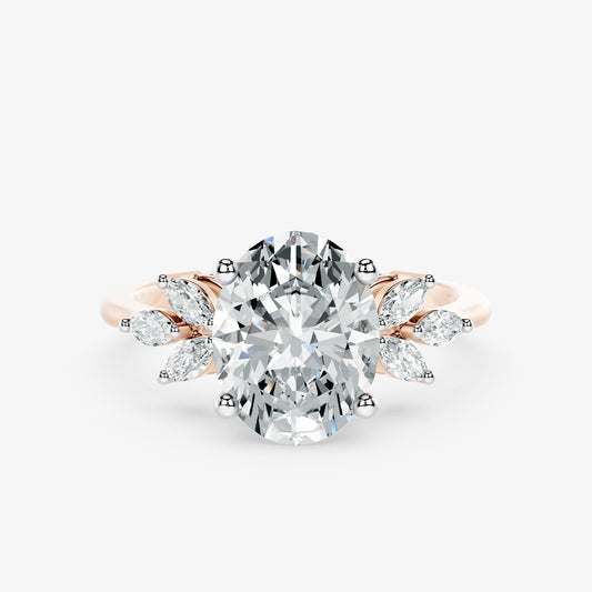 Oval Flourish Diamond Ring
