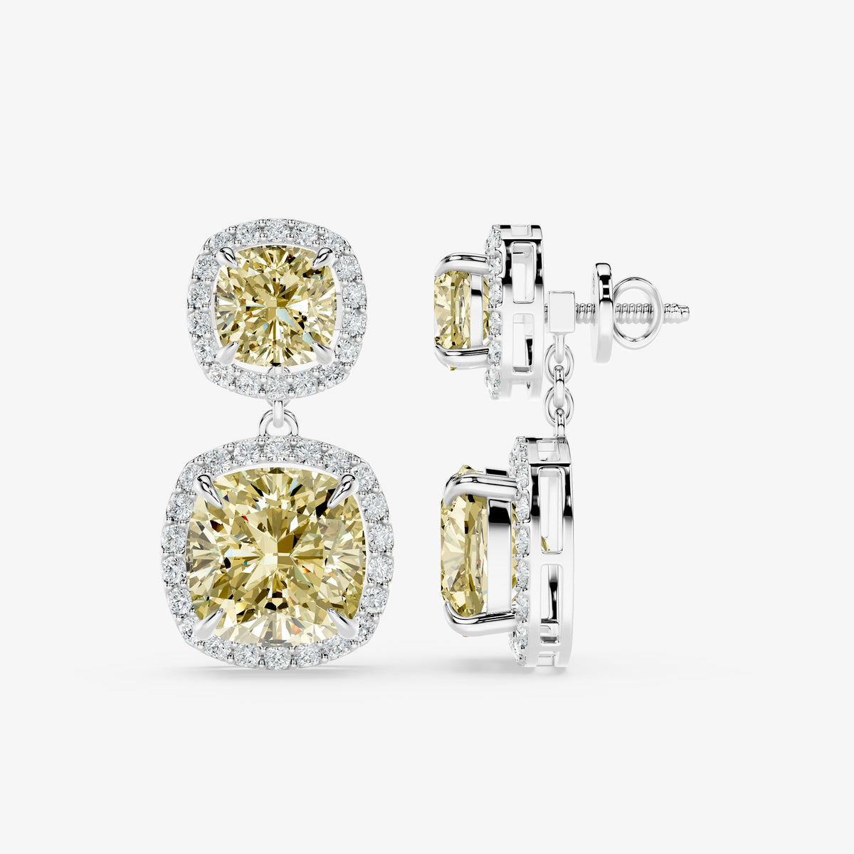 Cushion Halo Diamond Danglers