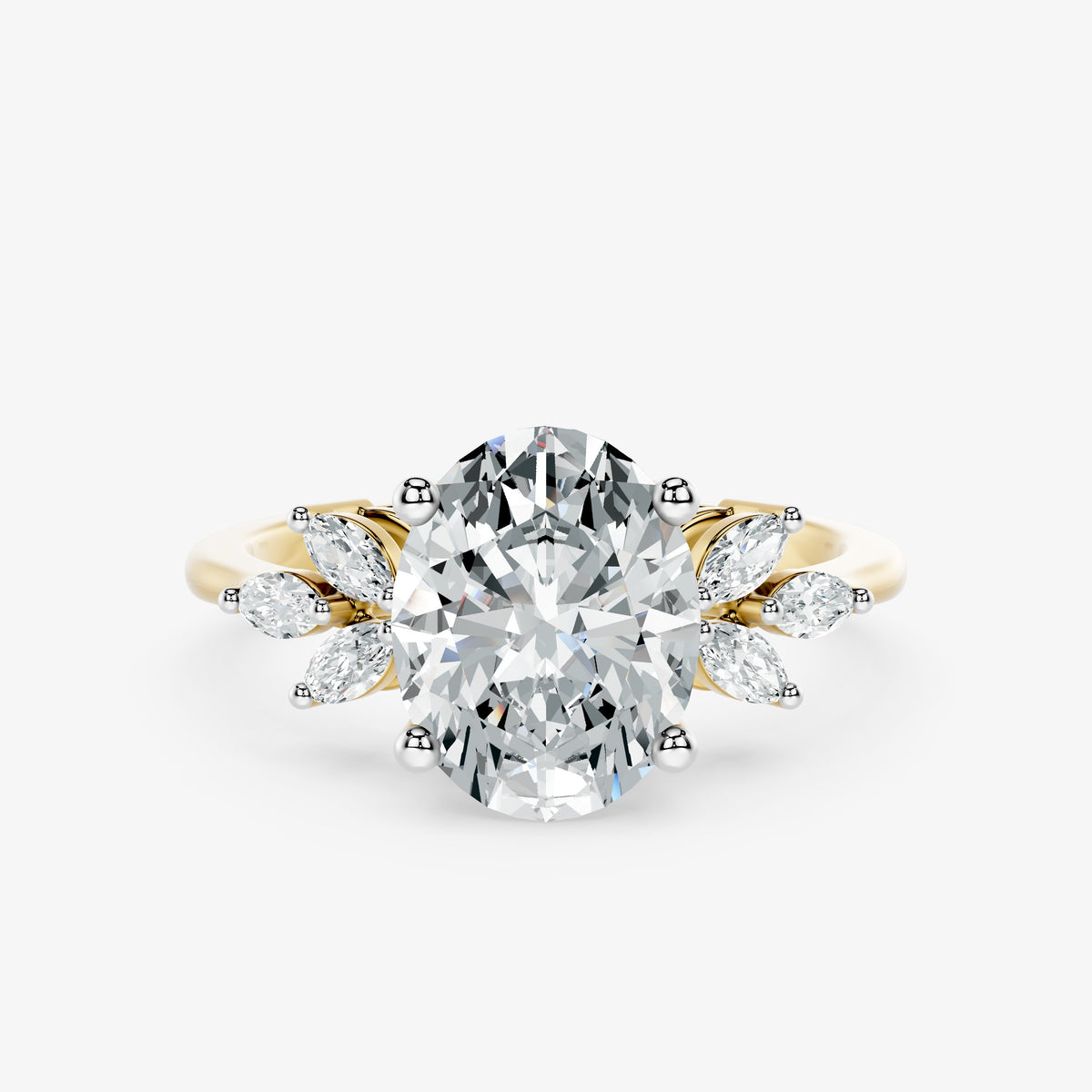 Oval Flourish Diamond Ring