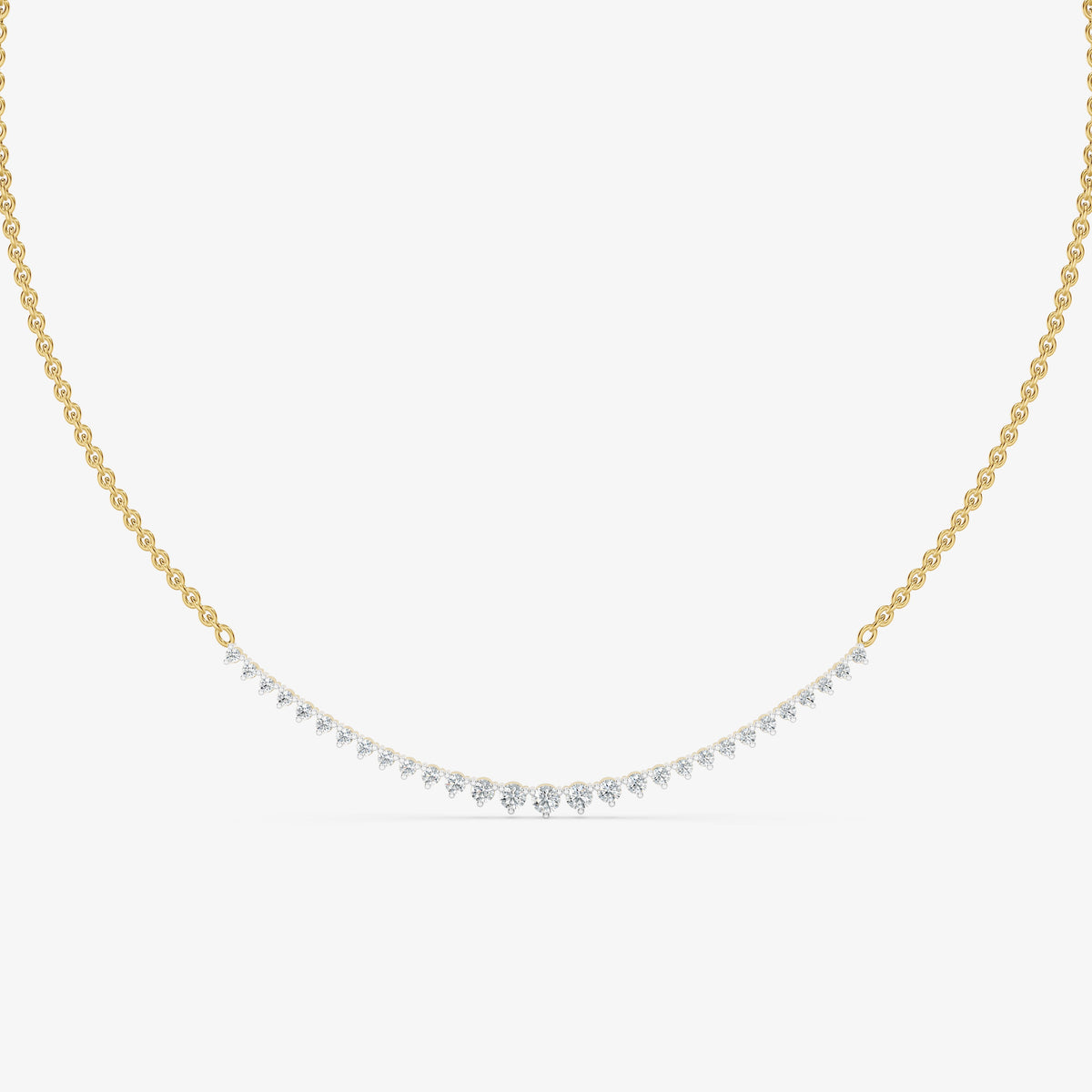 Dainty Graduated Diamond Chain Necklace
