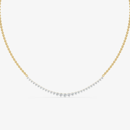 Dainty Graduated Diamond Chain Necklace
