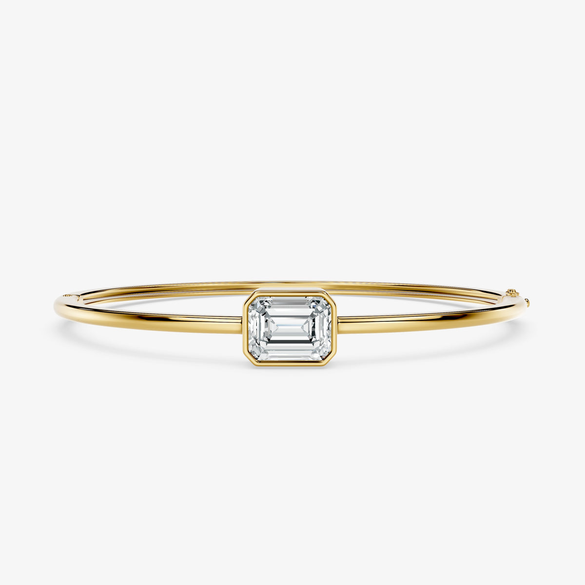 Emerald Cut Solitaire Openable Bangle Bracelet