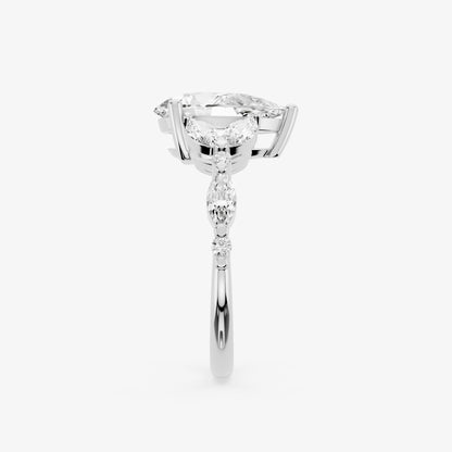 Pear Petal Diamond Ring