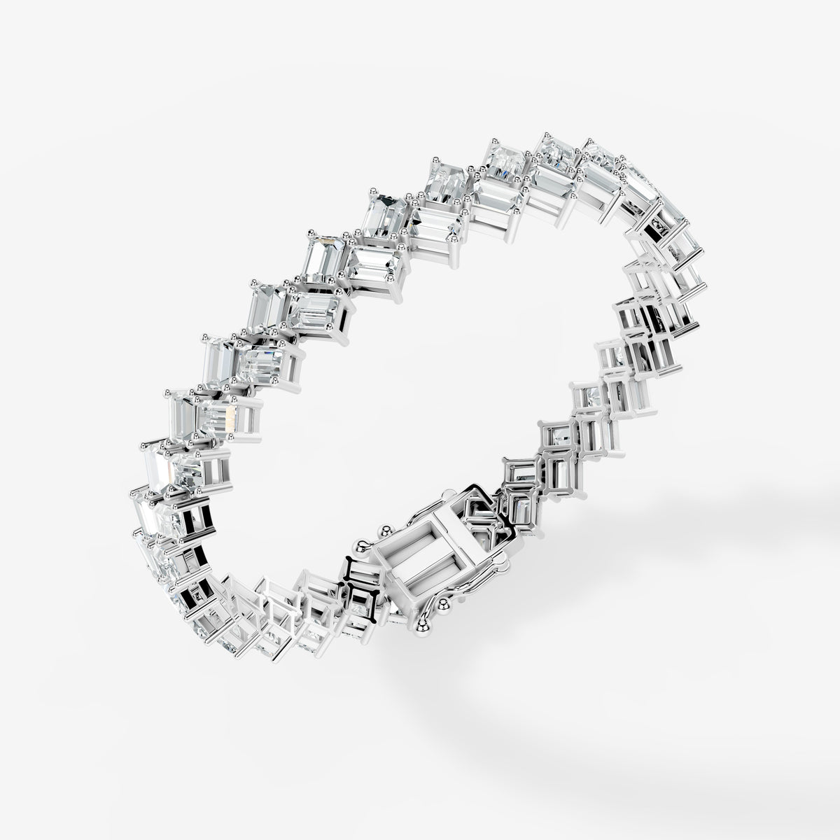 Emerald Cut Geometric Diamond Bracelet