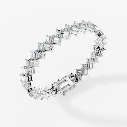 Emerald Cut Geometric Diamond Bracelet
