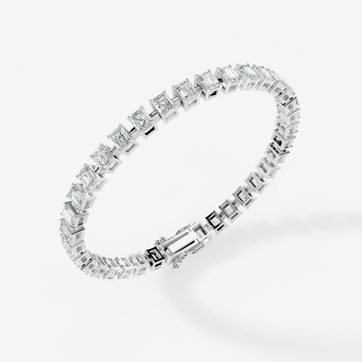 Emerald Cut Diamond Tennis Bracelet