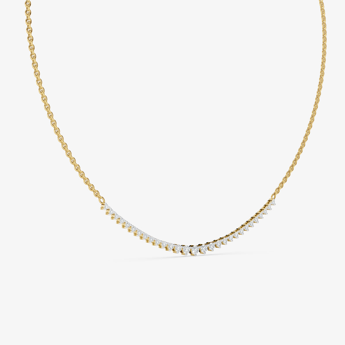 Dainty Graduated Diamond Chain Necklace