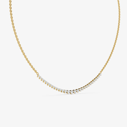 Dainty Graduated Diamond Chain Necklace