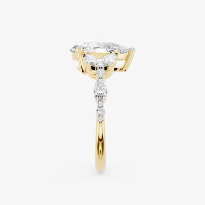 Pear Petal Diamond Ring