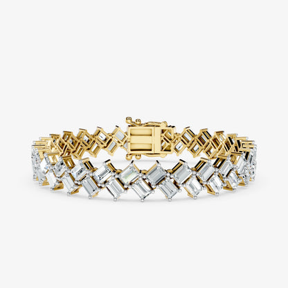 Emerald Cut Geometric Diamond Bracelet