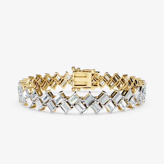 Emerald Cut Geometric Diamond Bracelet