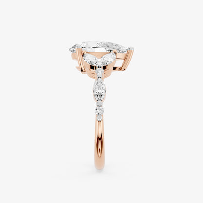 Pear Petal Diamond Ring
