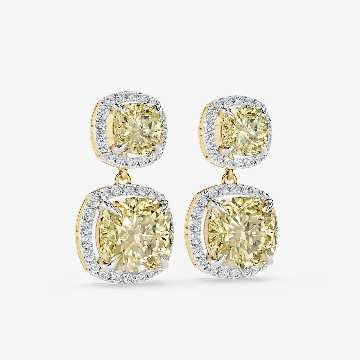 Cushion Halo Diamond Danglers